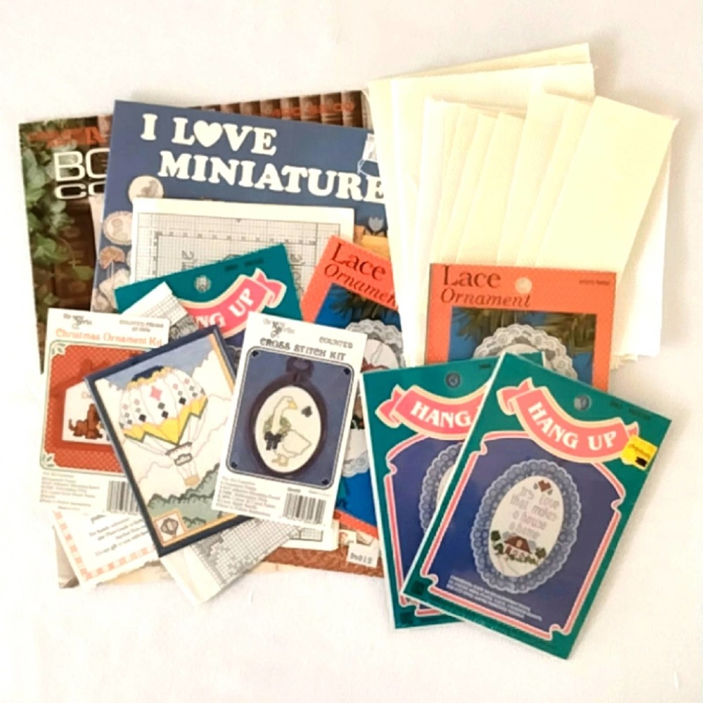 Cross Stitch Kits & Pattern Book Lot